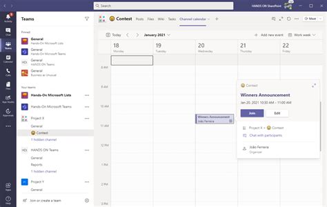 microsoft teams channel schedule.